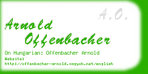 arnold offenbacher business card